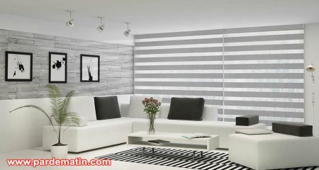 پرده برقی زبرا - پرده دوبل - پرده سرا متین